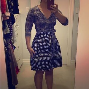 Diane von Furstenberg DVF Geo Silk wrap dress